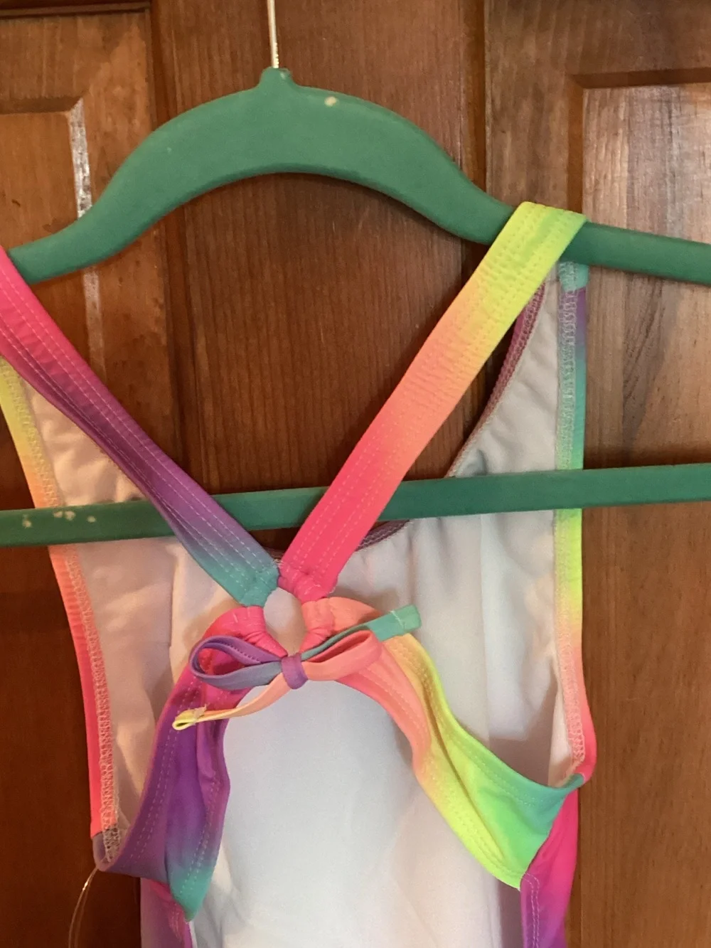 Girls Rainbow Gradient One-Piece Swimsuit - Bright Multicolor